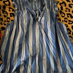 Torrid Blue and White Striped Blouse